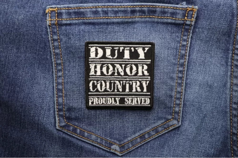Duty Honor Country Patch - A Proud Emblem of Patriotism (3 x 2.5 Inches)