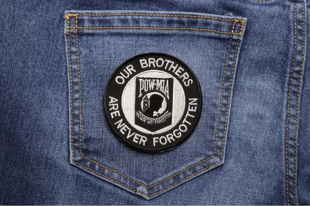 Our Brothers Never Forgotten Embroidered Patch stitching detail