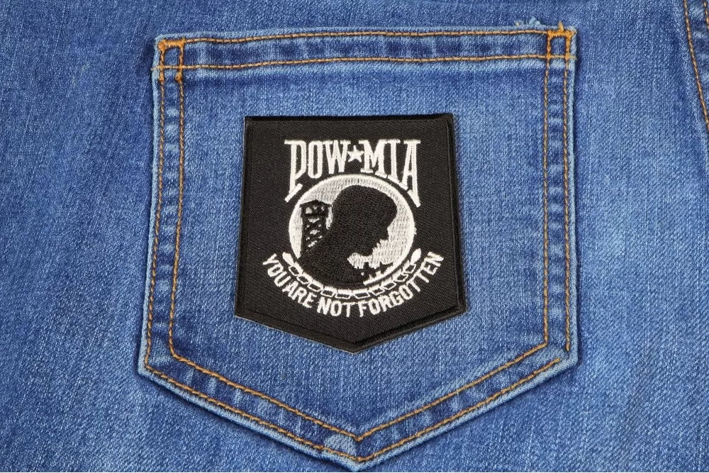 POW MIA Subdued Green Classic Embroidered Patch stitching detail