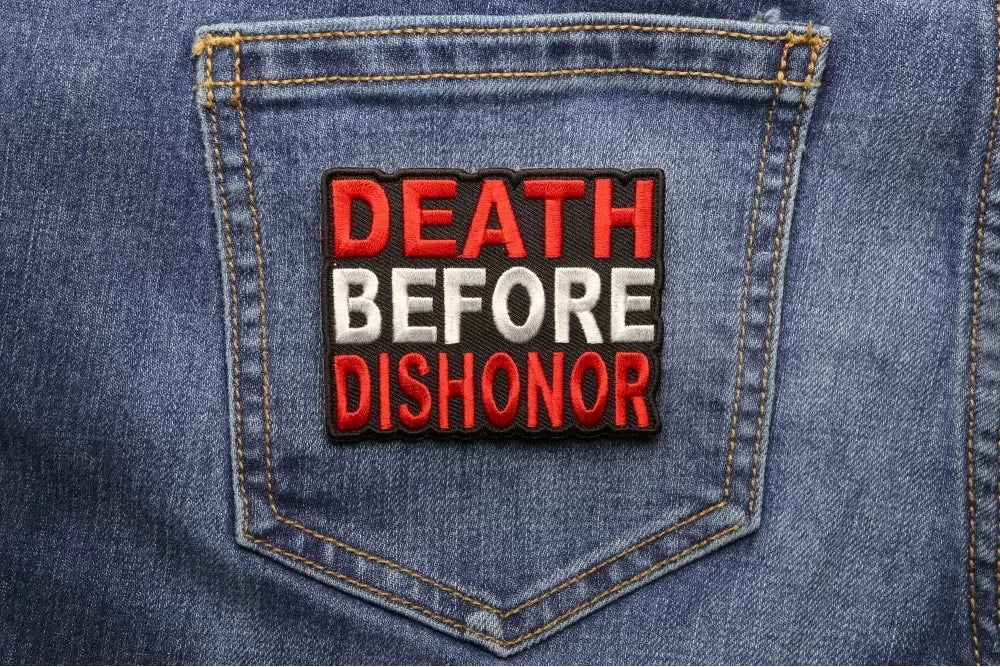 Death Before Dishonor Embroidered Patch stitching detail