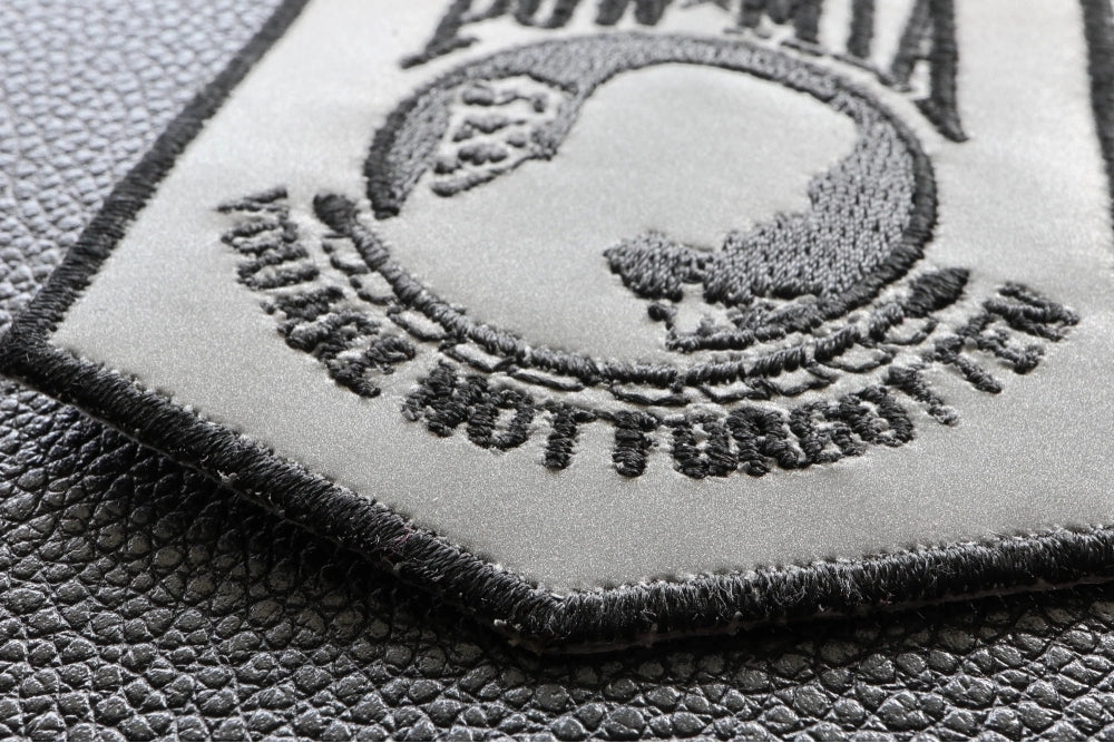 POW MIA Reflective Embroidered Patch stitching detail