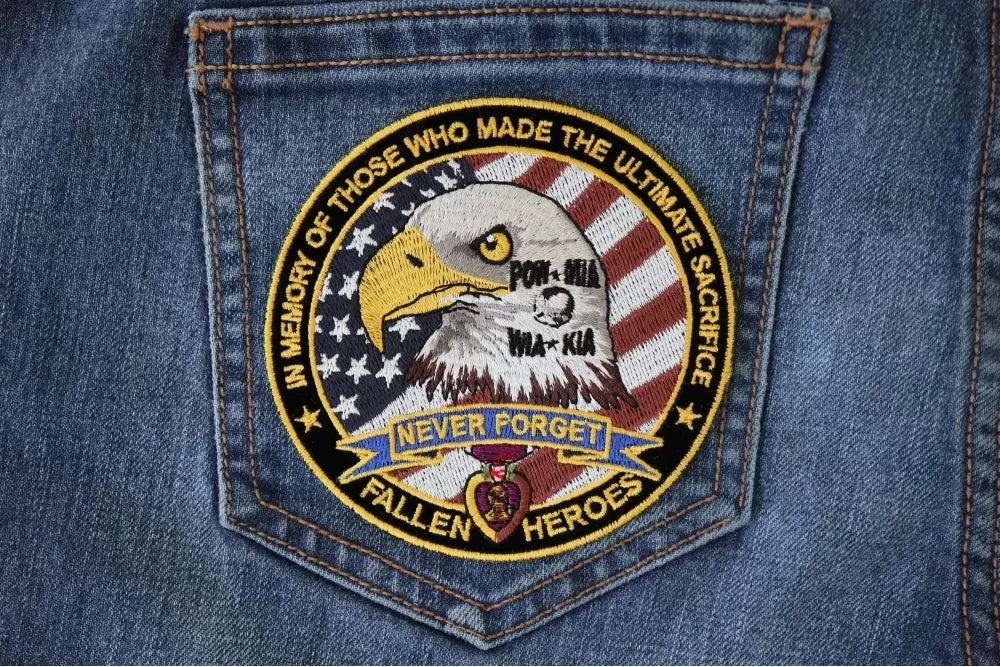 Fallen Heroes Memorial Embroidered Patch stitching detail