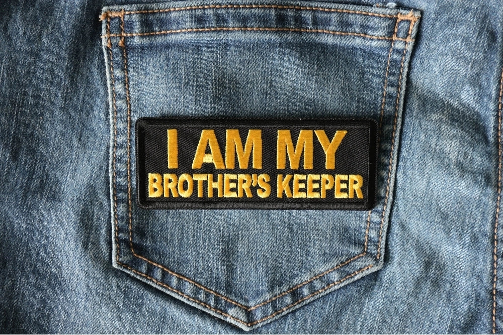 Brother's Keeper Yellow Embroidered Patch stitching detail