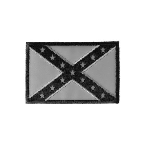Reflective Rebel Flag Embroidered Patch front product view
