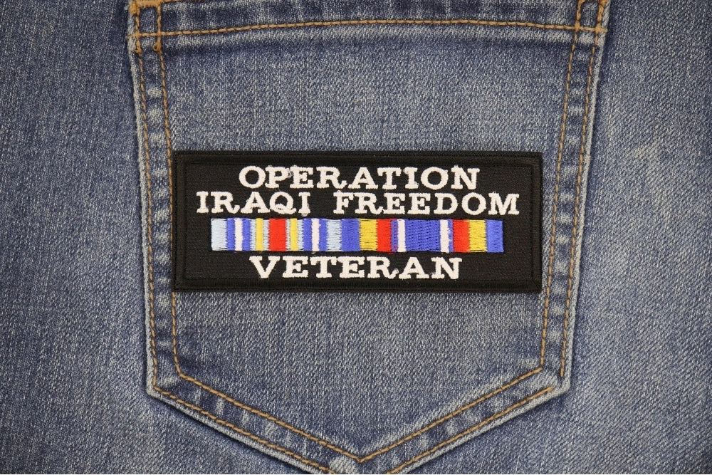 Operation Iraqi Freedom Veteran Embroidered Patch stitching detail