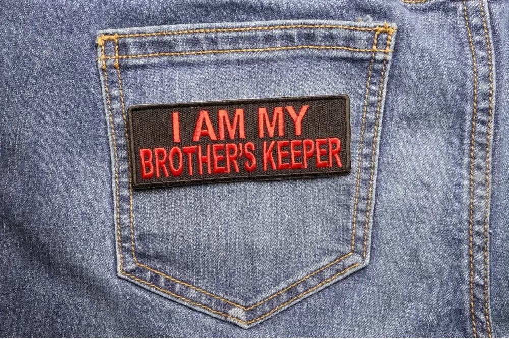 I Am My Brother's Keeper Embroidered Patch stitching detail