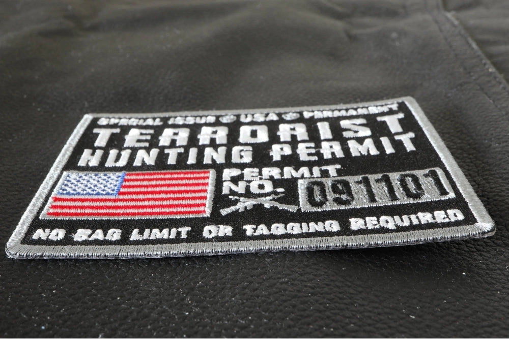 Terrorist Hunting Permit Patch (  3.5 x 3 inche )