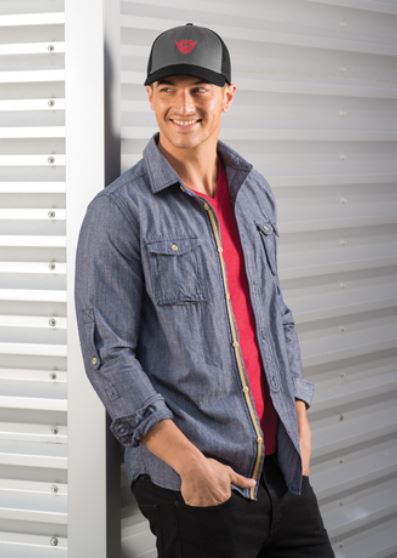 Snapback Contrast Front Mesh Cap