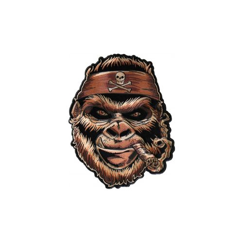 Large Gorilla Smoking Cigar Embroidered Patch front product view