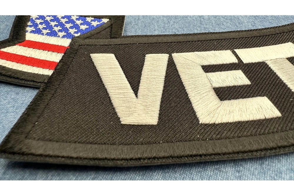 Veteran American Flag Bottom Rocker Embroidered Patch product image 7
