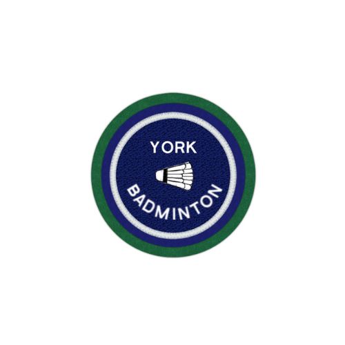 Badminton Circle Shape Patch Chenille Patches - Bold Design for Sports Enthusiasts ( 4 x 4  Inches )