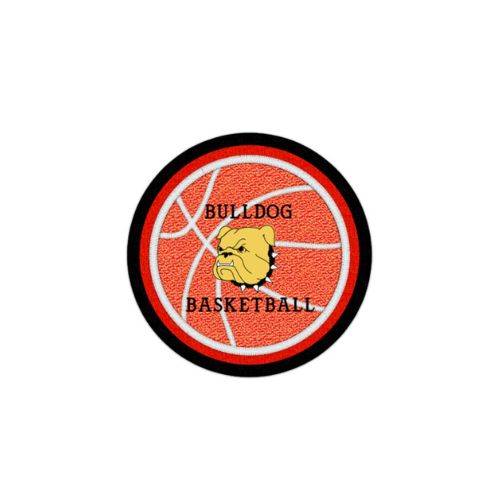 Bulldog Orange Basketball Chenille Patch - Show Your Team Spirit ( 4x 4 Inches )