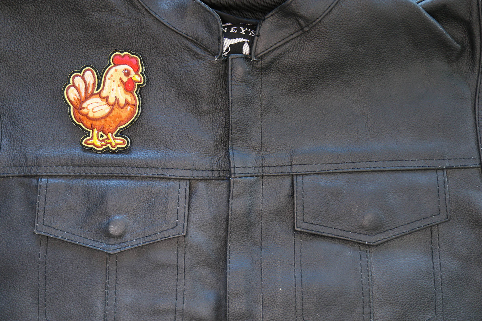 Cute Chicken Embroidered Patch apparel application view