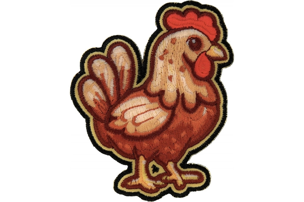 Cute Chicken Embroidered Patch front product view