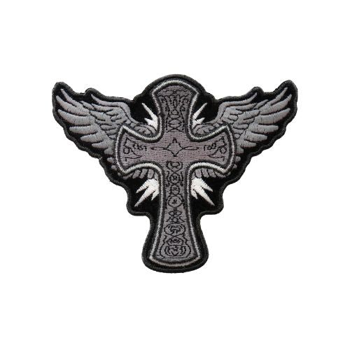 Christian Cross Wings Iron-On Embroidered Patch product image 1