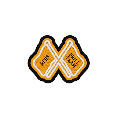 Crossed Flags Patch Chenille Patches - Energizing Orange for a Bold Look ( 3  x 3 Inches )