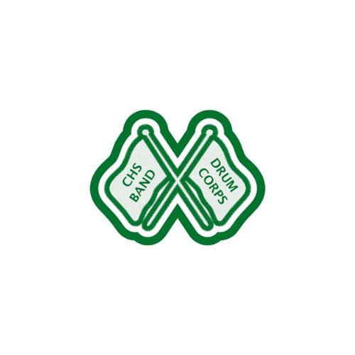 Crossed Flags Patch Chenille Patches - Fresh Green for a Distinctive Style ( 3  x 3 Inches )