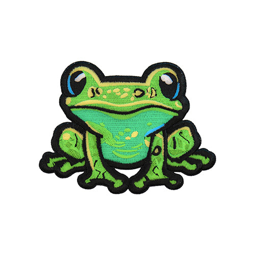 Cute Frog Embroidered Patch front product view