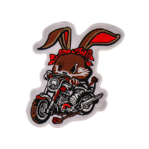 Cute Rabbit Motorcycle Embroidered Patch