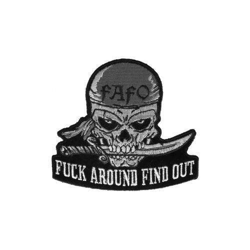 FAFO Skull Embroidered Patch front product view