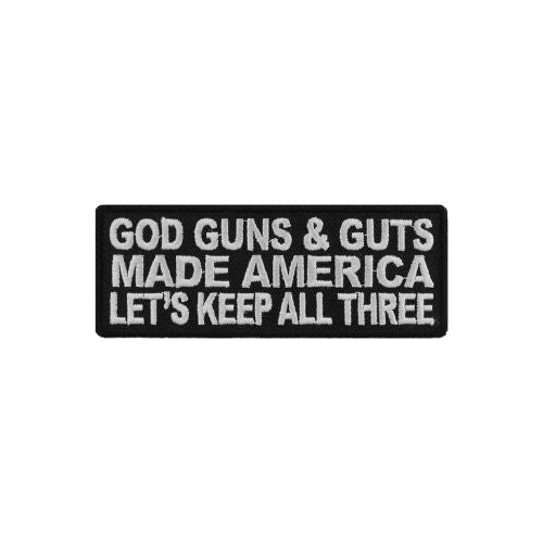 God Guns and Guts Embroidered Patch front product view