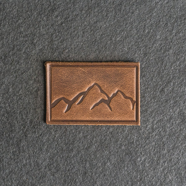 Premium Mountain Range Leather Patch - Perfect for Outdoor Enthusiasts and Nature Lovers  ( 4 x 3 inches )