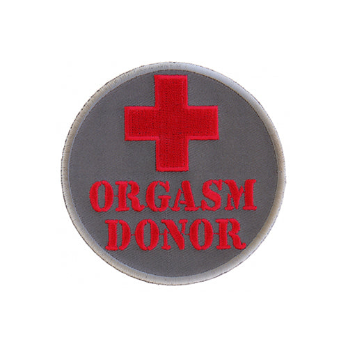 Humorous Donor Biker Embroidered Patch product image 1