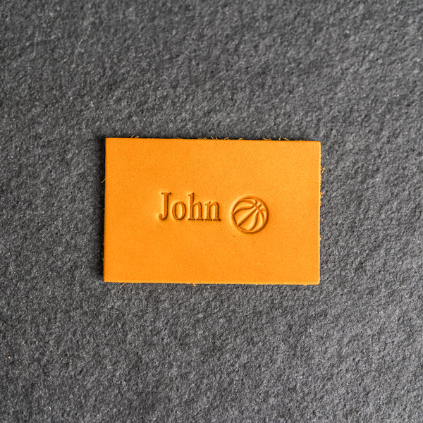 Personalized Leather Patch with Velcro Backing – Custom Name & Symbol  ( 5 x 4 inche )