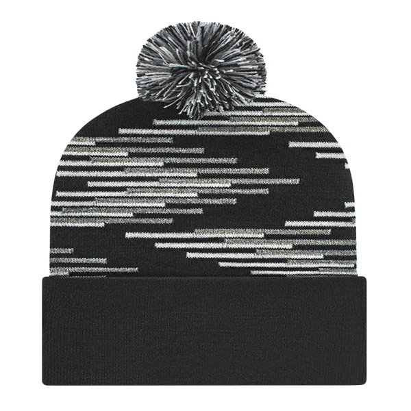 Bar Knit Cap with Cuff