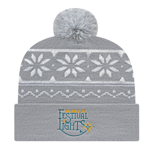 Snowflake Knit Cap with Cuff