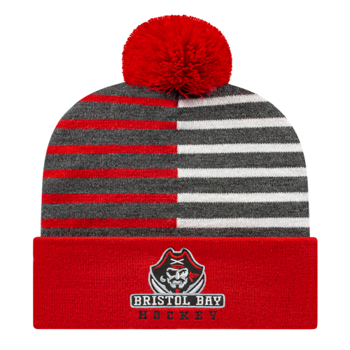 Half Color Knit Cap with Cuff