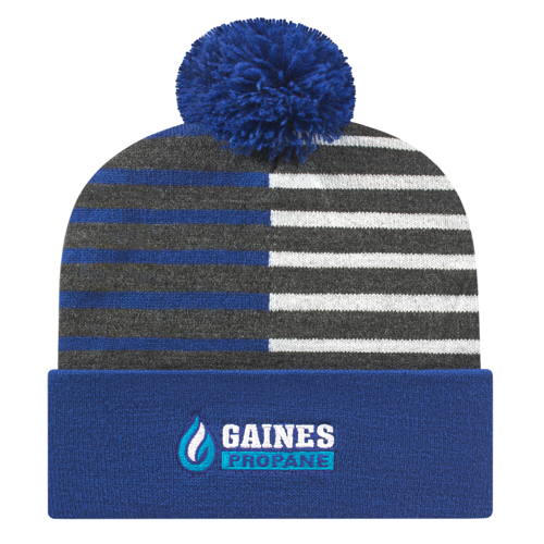 Half Color Knit Cap with Cuff