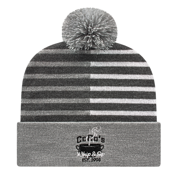 Half Color Knit Cap with Cuff