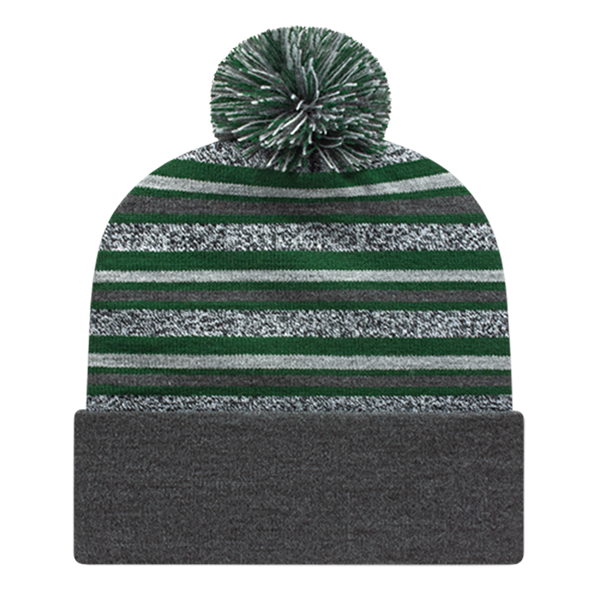 Striped Knit Cap with Cuff