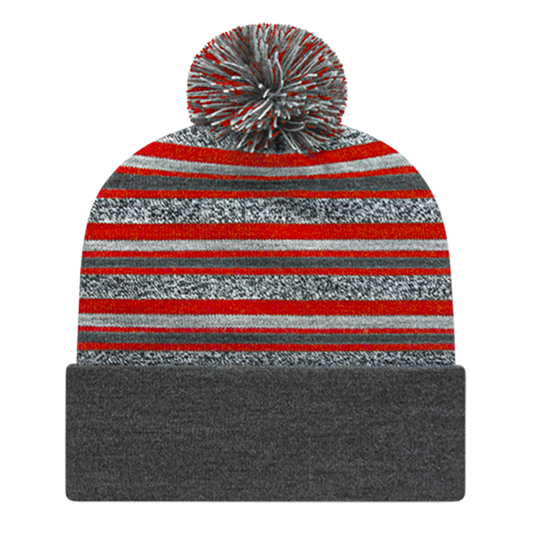 Striped Knit Cap with Cuff