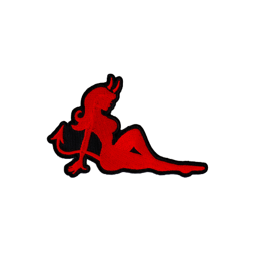 Red Devil Girl Embroidered Patch