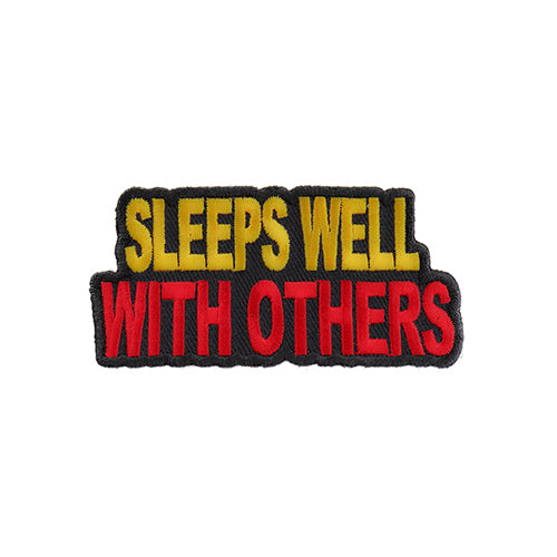 Sleeps Well With Others Patch – Embroidered Iron-On Patch ( 3 x 2 inches )