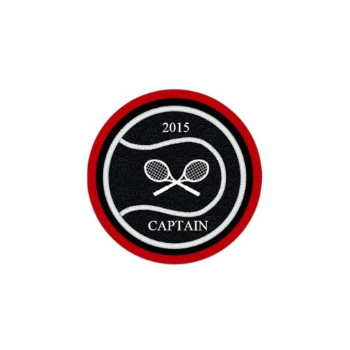 Black 2015 Captain Tennis Chenille Patch actual product photo