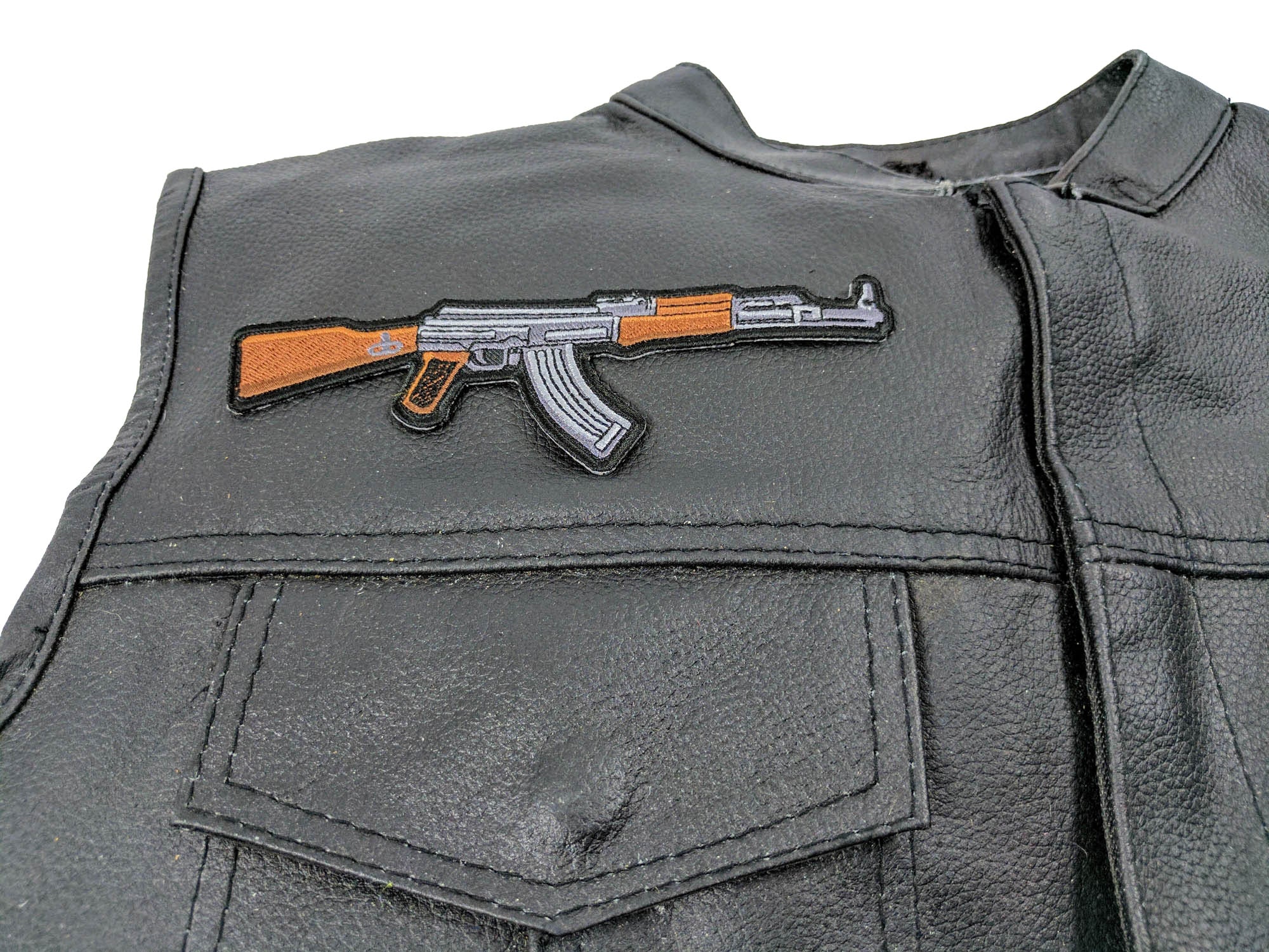 AK-47 Right Assault Rifle Gun Patch – Embroidered Iron-On Patch (  4 x 2 inches )