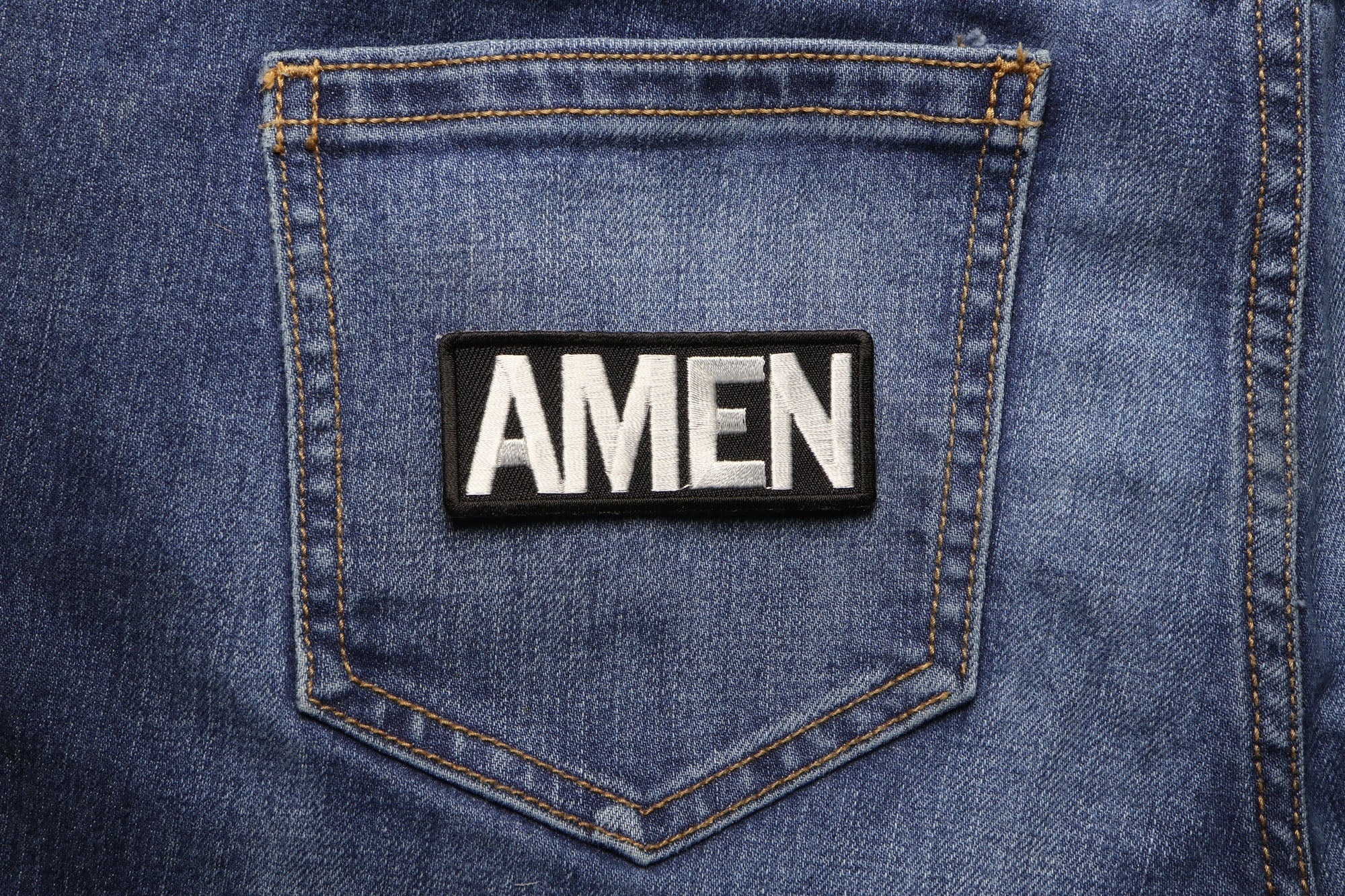 Amen Christian Patch - Bold Design for Apparel and Accessories (  3 x 2  inches )