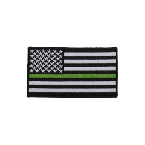 Subdued Green Stripe American Flag Embroidered Patch front product view