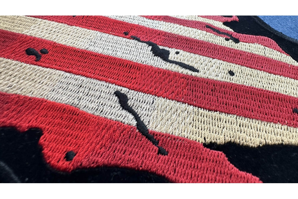 Waving American Flag Patch ( 5 x 5 inche )