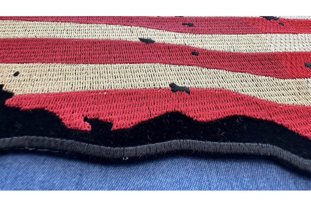 Waving American Flag Patch ( 5 x 5 inche )