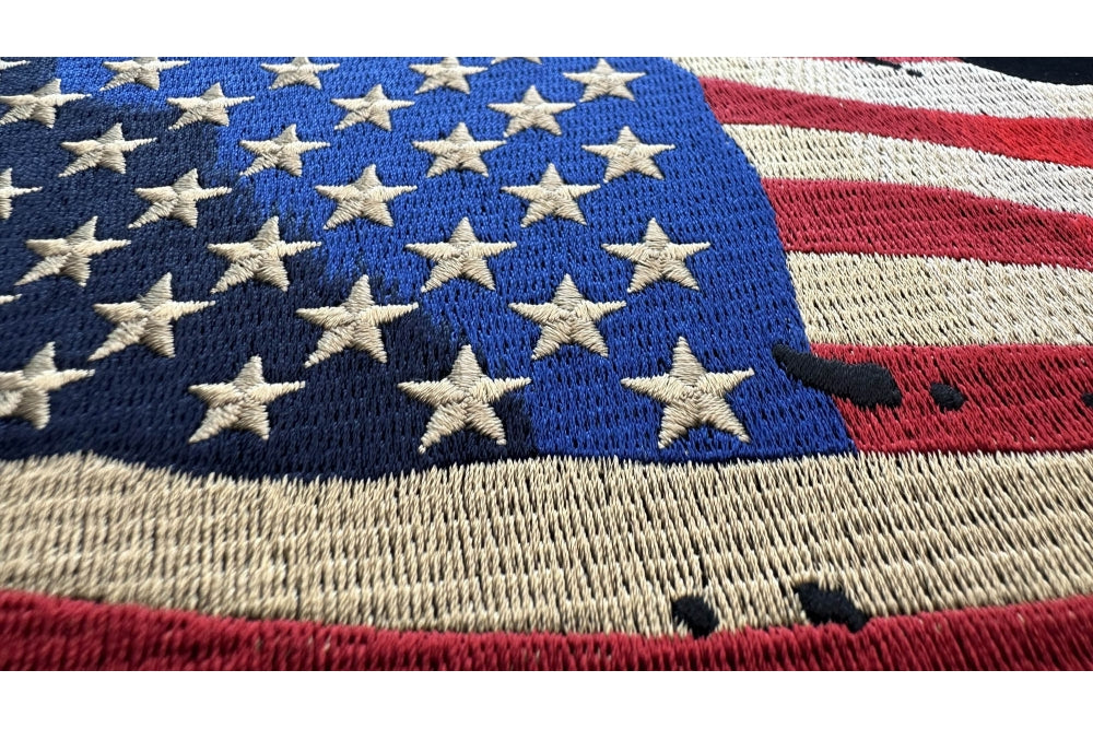 Waving American Flag Patch ( 5 x 5 inche )