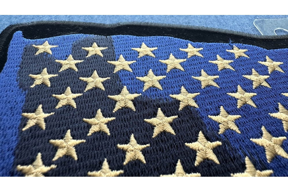 Waving American Flag Patch ( 5 x 5 inche )