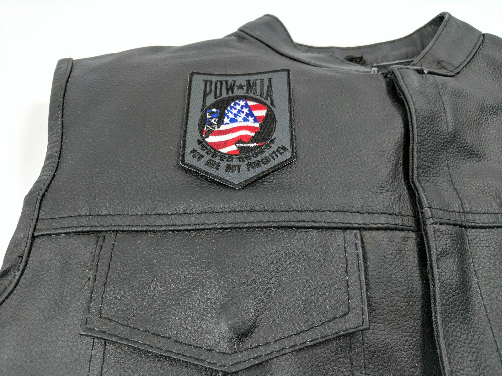 American Flag POW MIA Embroidered Patch apparel application view