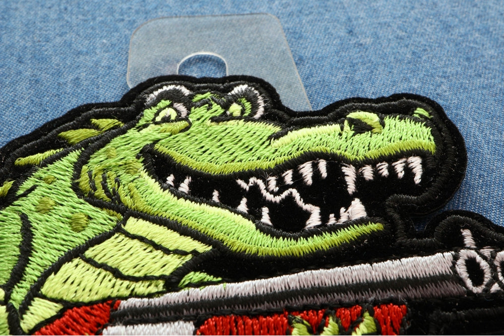 Alligator Shotgun Patch – Unique Animal Embroidered Patch ( 3.2 x 4 inches )