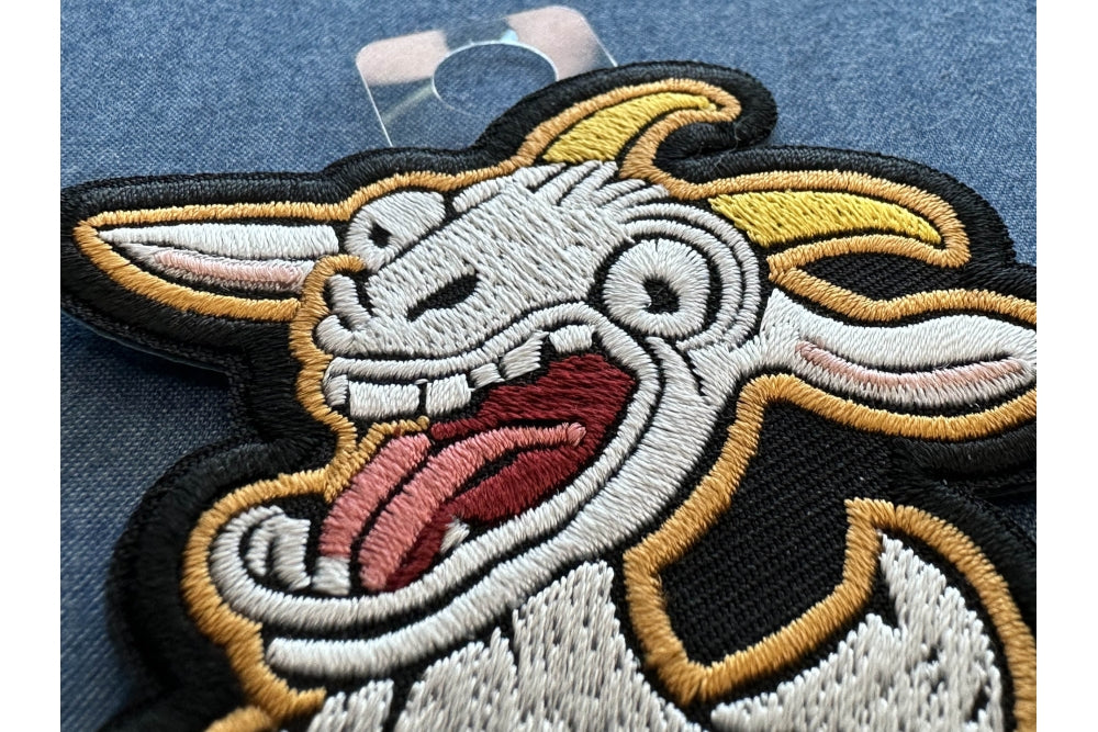 Awesome GOAT Iron-On Patch – Bold and Fun Embroidered Design (3 x 3 inches )