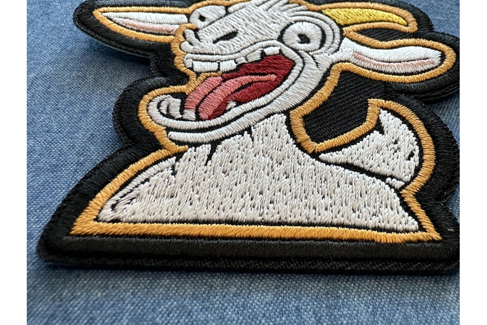 Awesome GOAT Iron-On Patch – Bold and Fun Embroidered Design (3 x 3 inches )