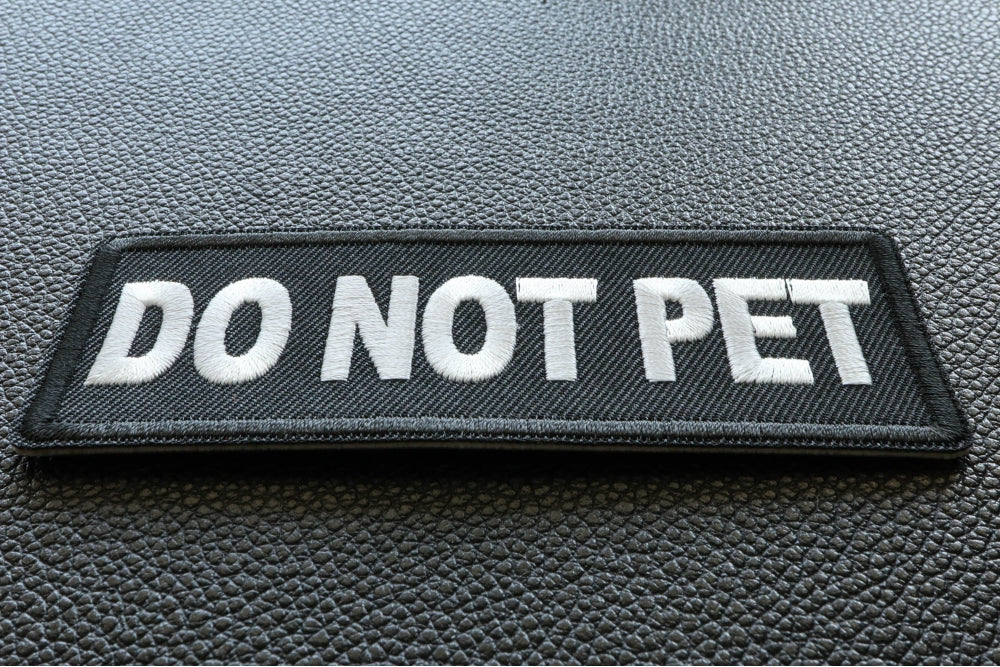 Do Not Pet Embroidered Patch reverse and construction view